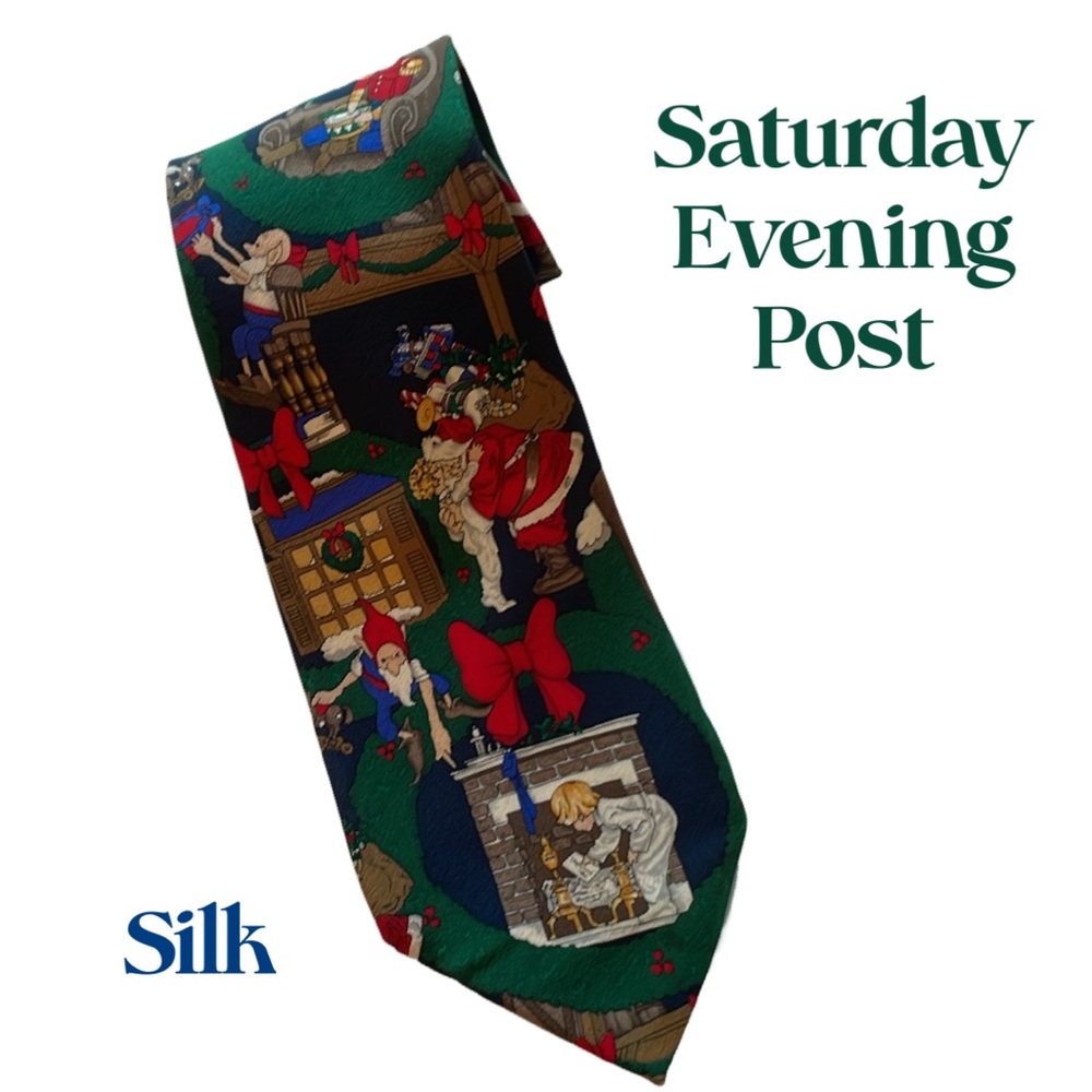 Christmas Silk Tie Saturday Evening Post